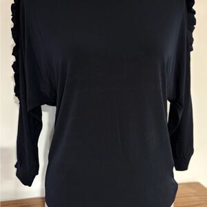 Philosophy women’s blackRuffle 3/4 Sleeve Top size XS